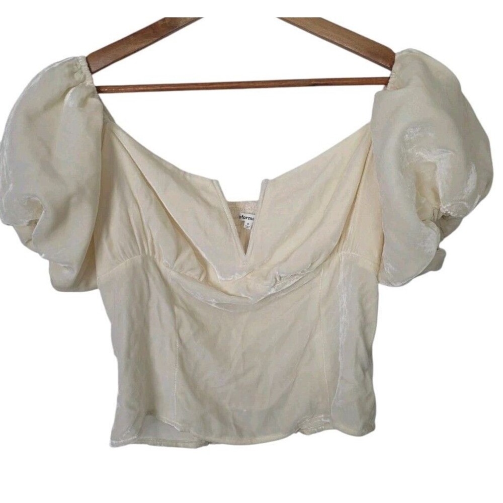 Reformation Amina Blouse Velvet Size 8